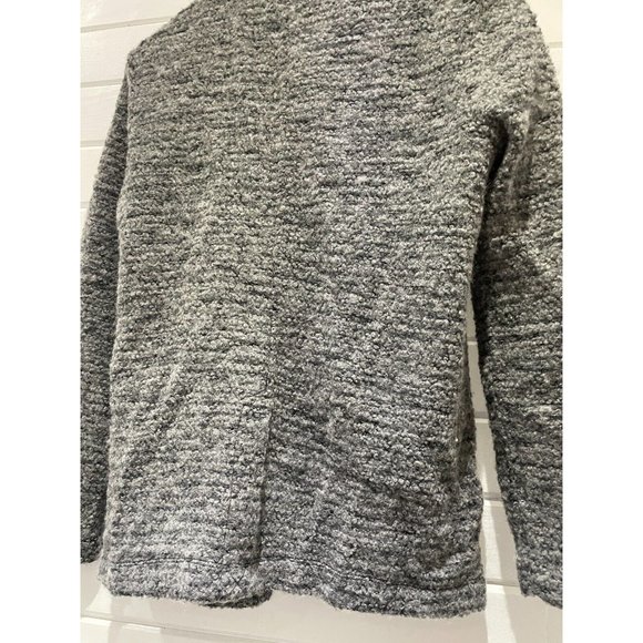 Lou & Grey Women Gray Boucle snaps Jacket wool mohair blend Sz S - Picture 5 of 13